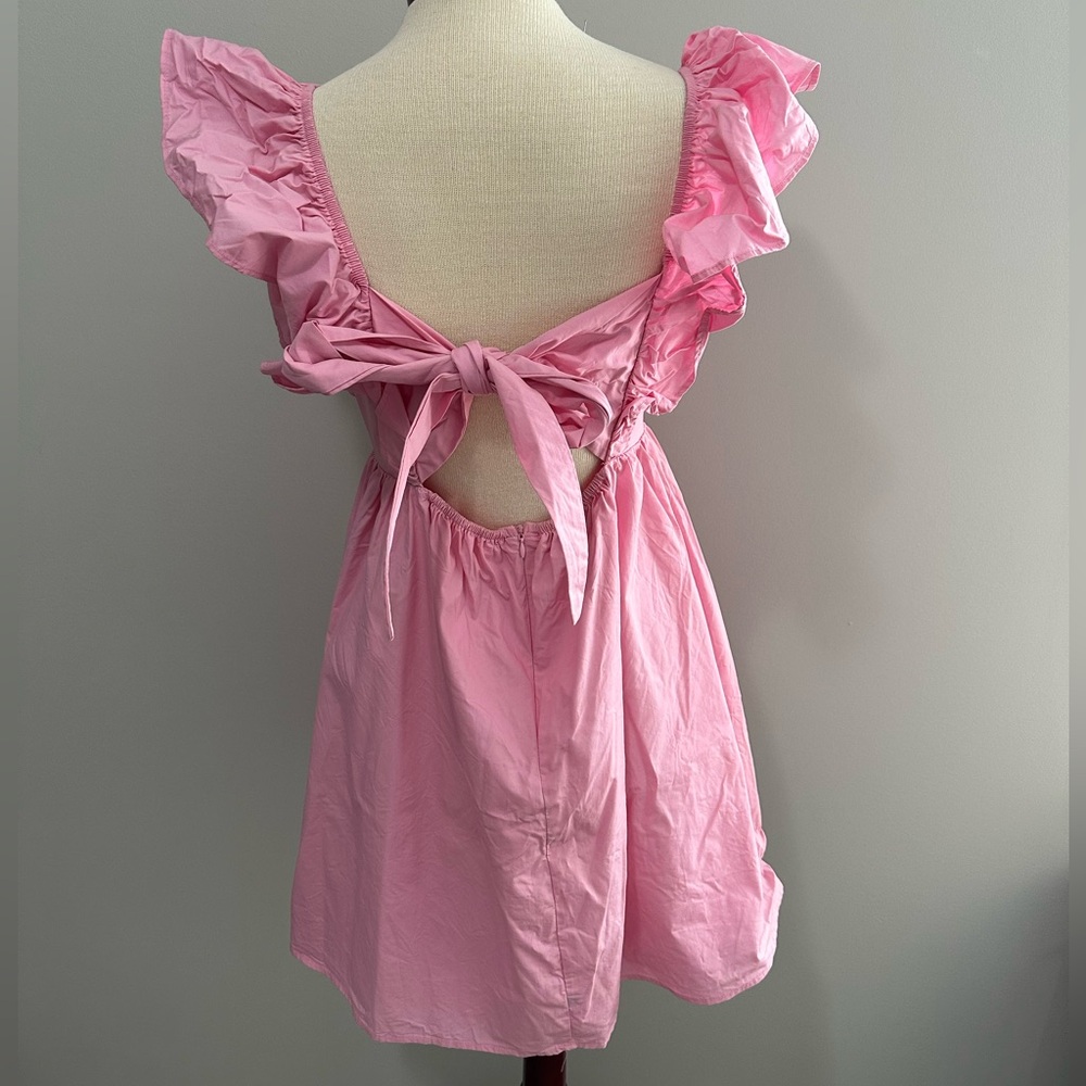 Pink Ruffle Sleeve Dress - Picture 7 of 7